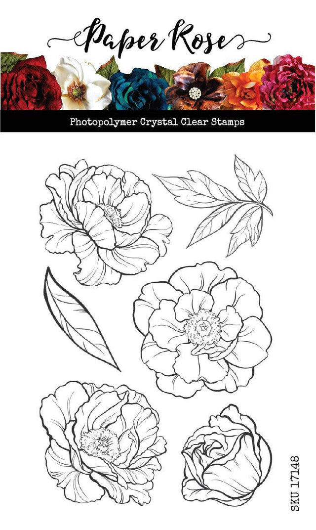 Peonies Clear Stamp Set 17148 - Paper Rose Studio