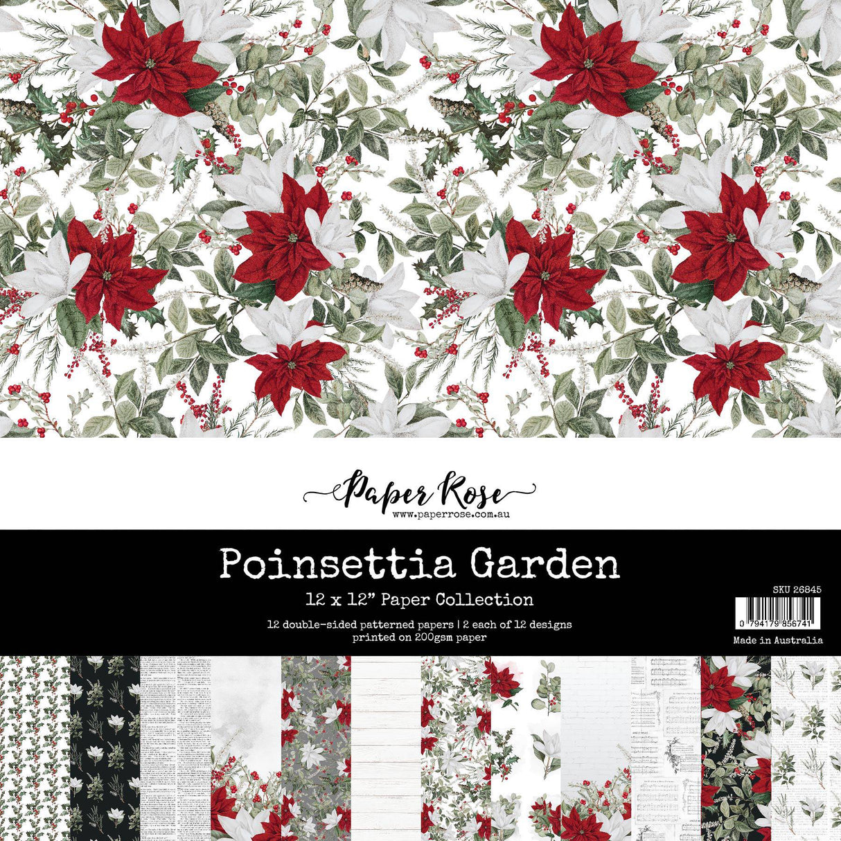 Poinsettia Garden 12x12 Paper Collection 26845 - Paper Rose Studio