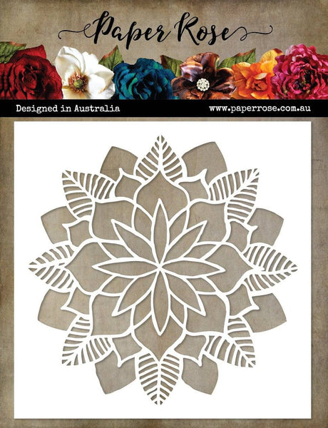 Poinsettia Mandala 6x6" Stencil 19799 - Paper Rose Studio