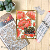 Poppy Decorative Background Metal Cutting Die 19097 - Paper Rose Studio