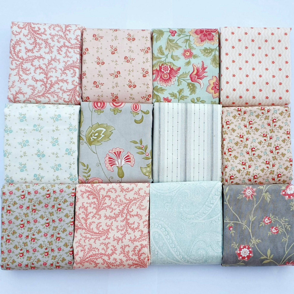 Porcelain - 3 Sisters Moda Fat Quarter Pack 12pc (Style B) - Paper Rose Studio