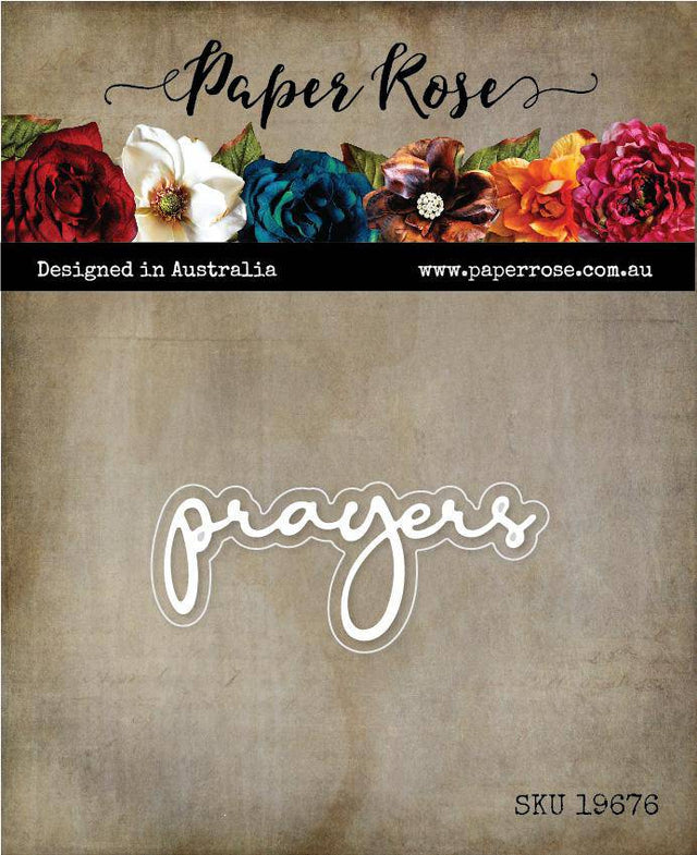 Prayers Fine Script Layered Metal Cutting Die 19676 - Paper Rose Studio