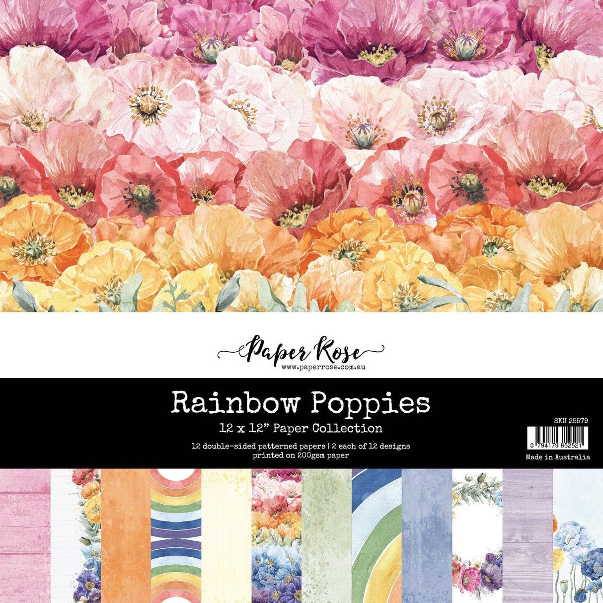 Rainbow Poppies 12x12 Paper Collection 25579 - Paper Rose Studio