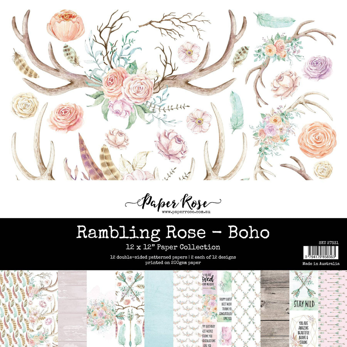 Rambling Rose - Boho 12x12 Paper Collection 27331 - Paper Rose Studio