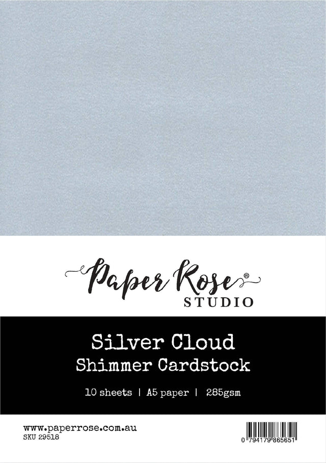 Silver Cloud Shimmer Cardstock A5 10pc 29518 - Paper Rose Studio