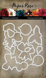 Sketchy Christmas Ornaments 4x6" CLEAR STAMP & DIE SET 18342 18343 DISCONTINUED - Paper Rose Studio