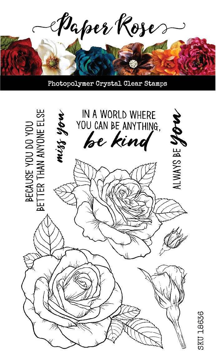 Sketchy Roses 4x6" Clear Stamp Set 18636 - Paper Rose Studio