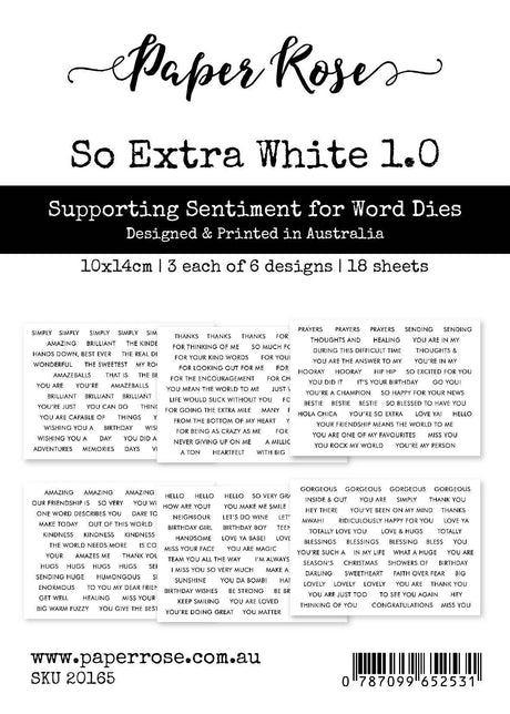 So Extra White 1.0 Supporting Sentiments 20165 - Paper Rose Studio