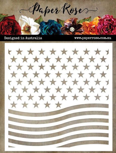 Stars & Stripes 6x6" Stencil 26491 - Paper Rose Studio