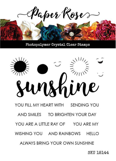 Sunshine Words 4 x 4" Clear Stamp Set 18144 - Paper Rose Studio