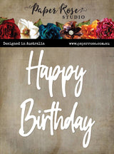 Tall Script Words Happy Birthday Metal Cutting Die 26101 - Paper Rose Studio