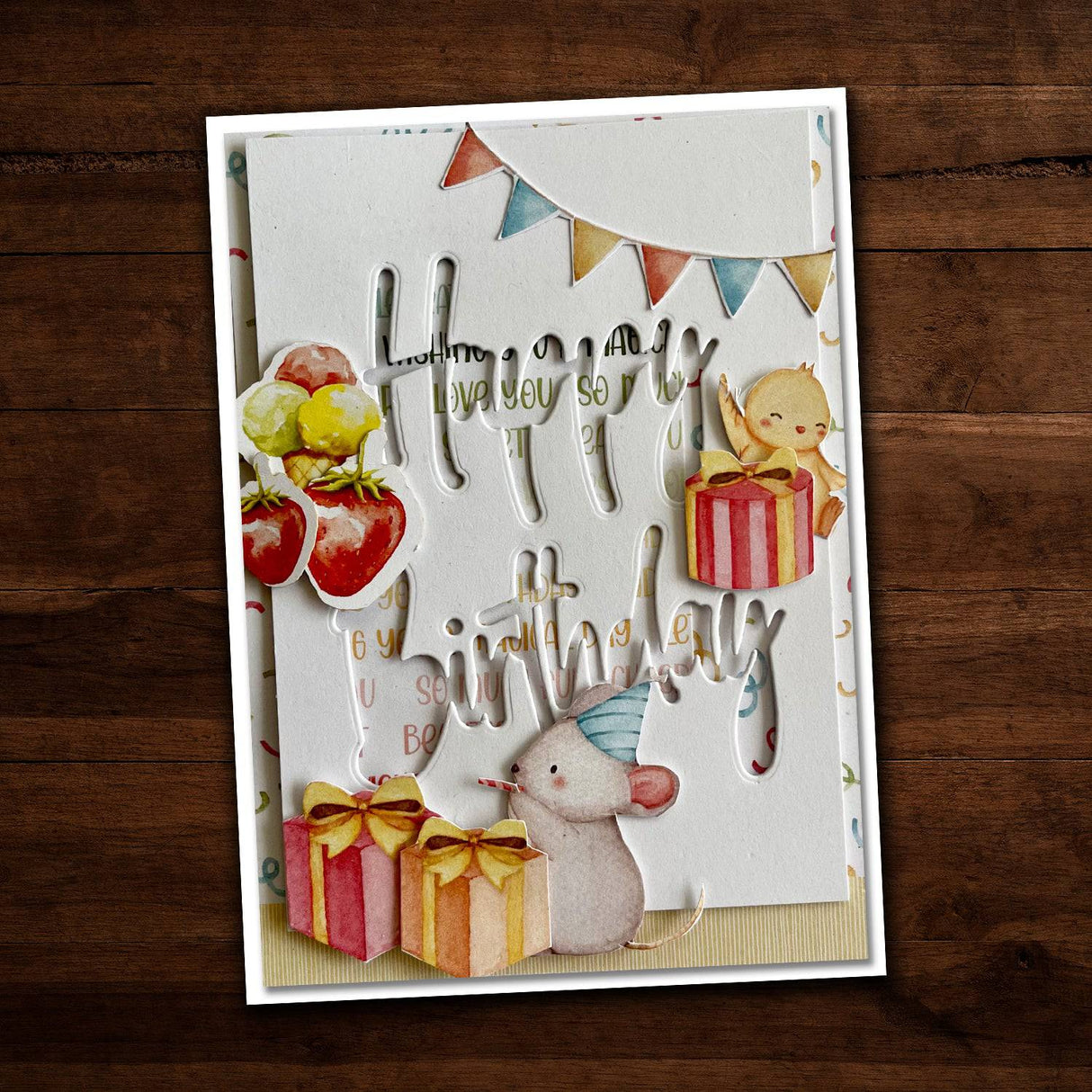 Tall Script Words Happy Birthday Metal Cutting Die 26101 - Paper Rose Studio