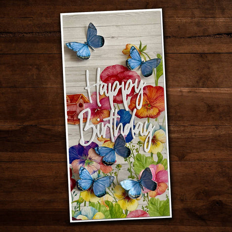 Tall Script Words Happy Birthday Metal Cutting Die 26101 - Paper Rose Studio