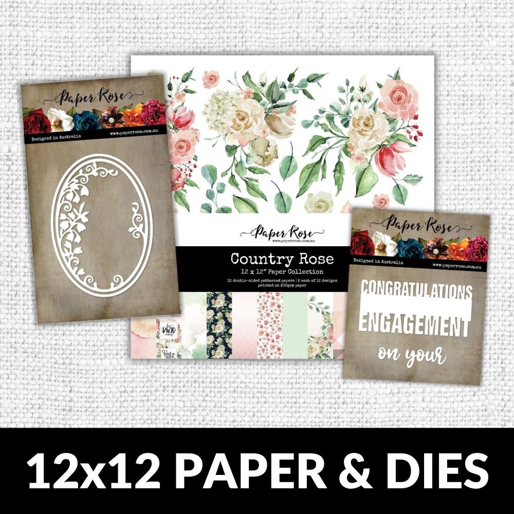 Country Rose 12x12 Paper Collection & Metal Die Bundle 22552 28894 20234