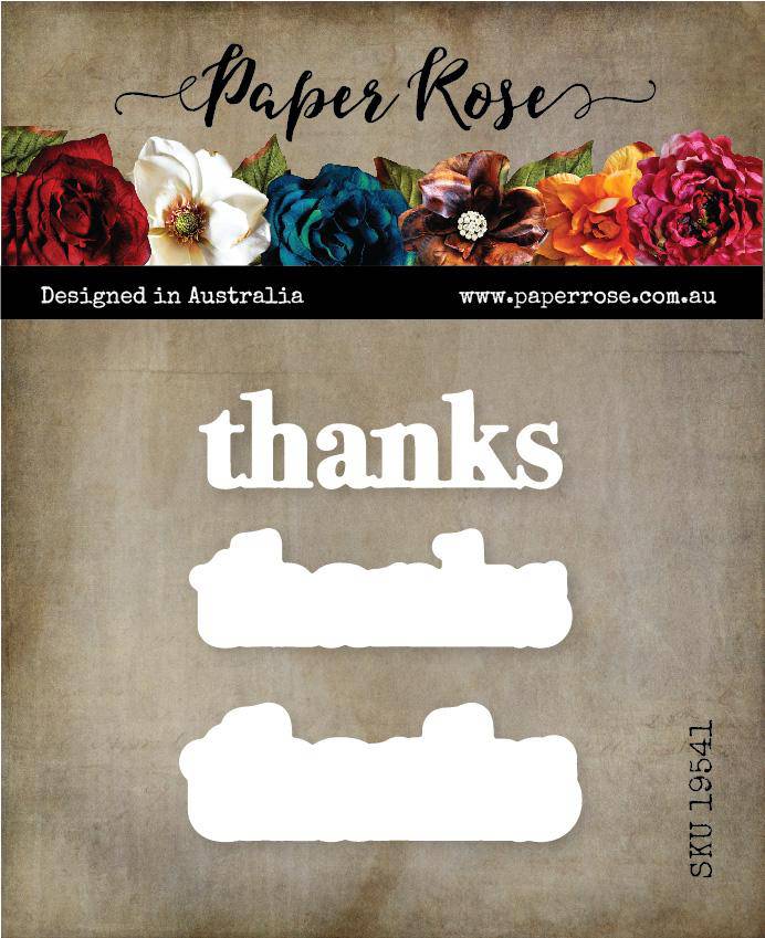 Thanks Chunky Double Layered Metal Cutting Die 19541 - Paper Rose Studio