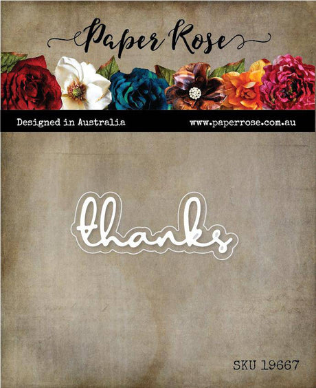 Thanks Fine Script Layered Metal Cutting Die 19667 - Paper Rose Studio