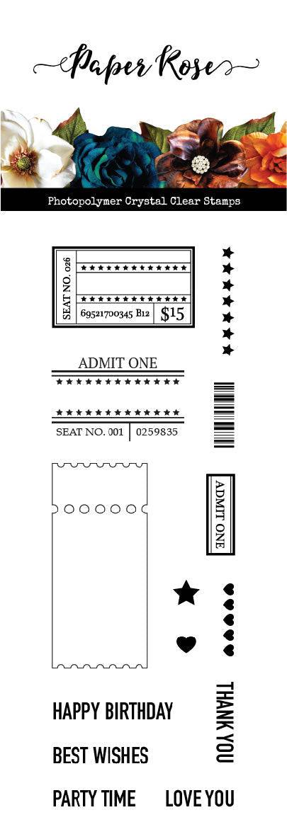 Ticket Creator 2x6" Clear Stamp Set 18336 - Paper Rose Studio