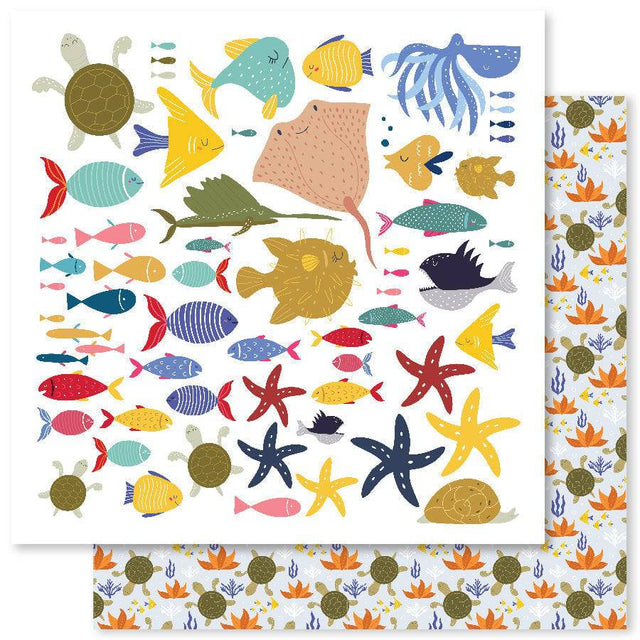 Underwater Adventure D 12x12 Paper (12pc Bulk Pack) 22687 - Paper Rose Studio