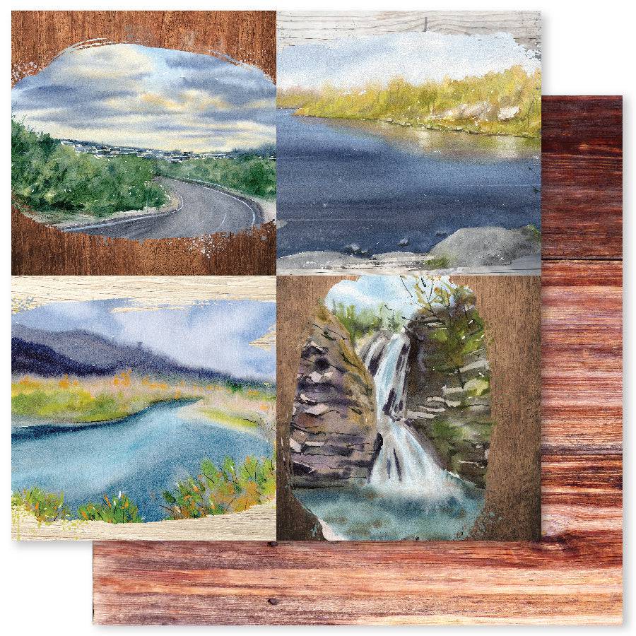 Watercolour Landscapes E 12x12 Paper (12pc Bulk Pack) 23641 - Paper Rose Studio