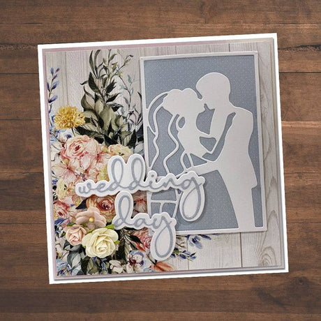 Wedding Day Fine Script Layered Metal Cutting Die 21492 - Paper Rose Studio