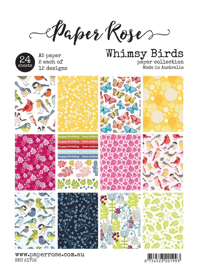 Whimsy Birds A5 24pc Paper Pack 21702 - Paper Rose Studio