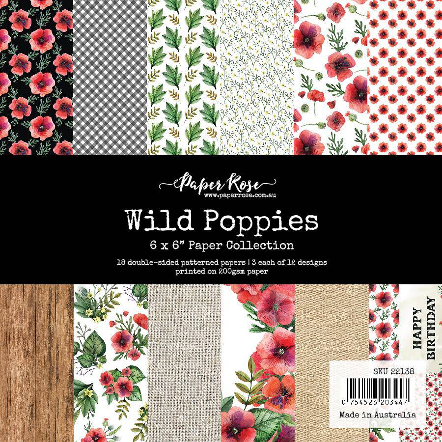 Wild Poppies 6x6 Paper Collection 22138 - Paper Rose Studio