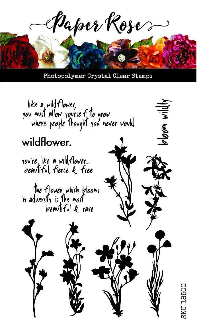 Wildflowers 4x6" Clear Stamp Set 18500 - Paper Rose Studio