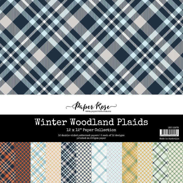 Winter Woodland Plaids 12x12 Paper Collection 23878 - Paper Rose Studio