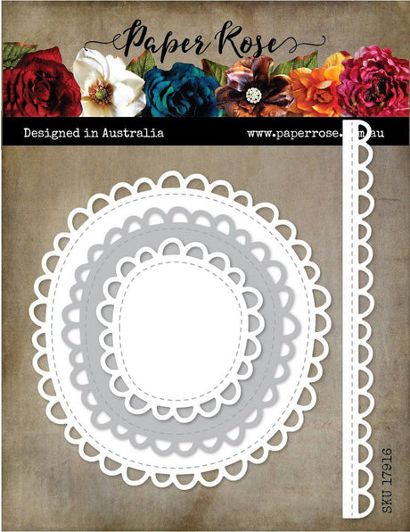 Wonky Scalloped Circles & Border Metal Cutting Die 17916 - Paper Rose Studio