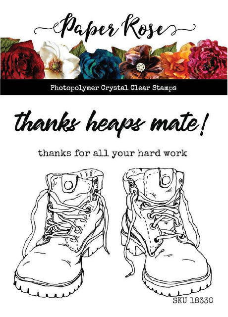 Work Boots 4x4" Clear Stamp Set 18330 - Paper Rose Studio